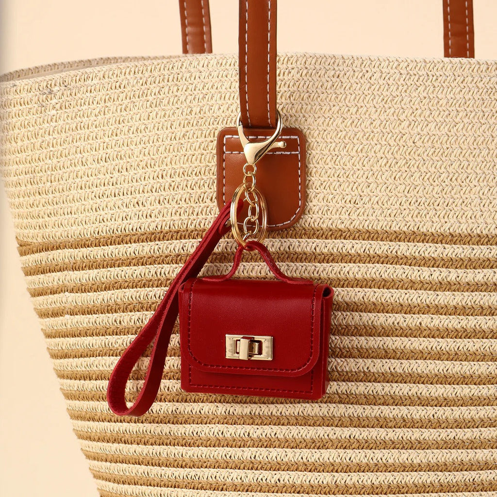 Leather Mini Bag Keychain